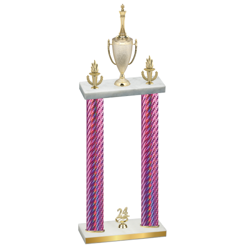 Double Pink Carbon Fiber Year Chess Trophy