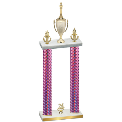 Double Pink Carbon Fiber Year Chess Trophy