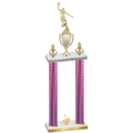 Double Pink Carbon Fiber First Place Basketball Trophy