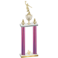 Double Pink Carbon Fiber Fourth Place Basketball Trophy