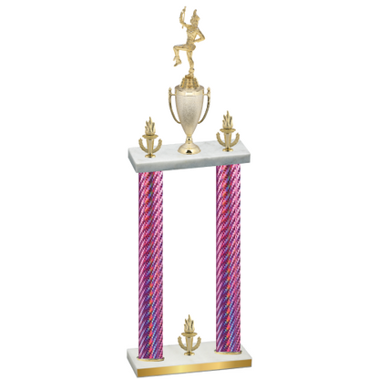 Double Pink Carbon Fiber Victory Majorette Trophy