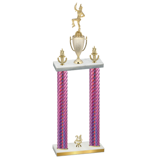 Double Pink Carbon Fiber Year Majorette Trophy