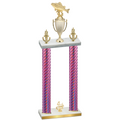 Double Pink Carbon Fiber Fourth Place Fishing Trophy