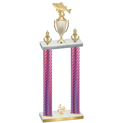 Double Pink Carbon Fiber Fourth Place Fishing Trophy