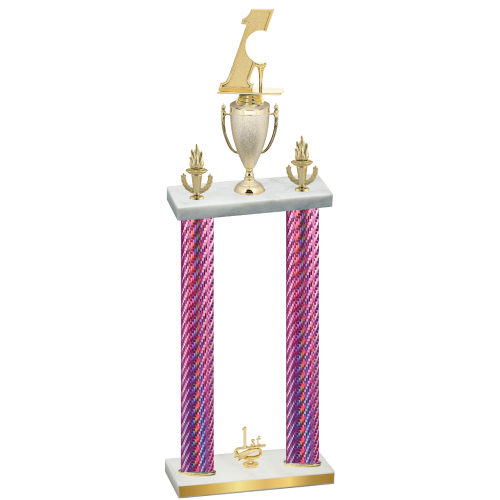 Double Pink Carbon Fiber First Place Golf Trophy