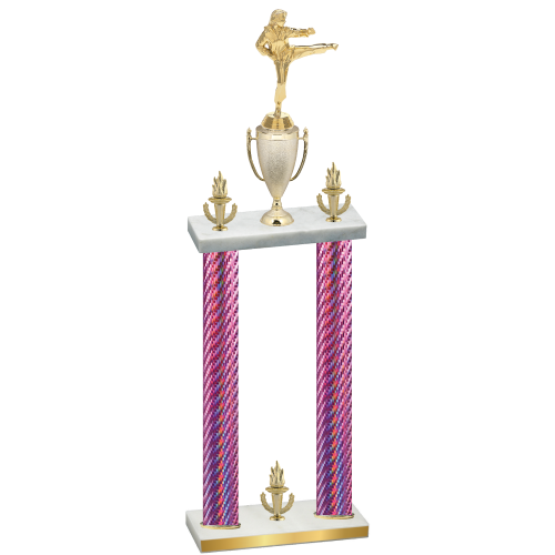 Double Pink Carbon Fiber Victory Karate Trophy
