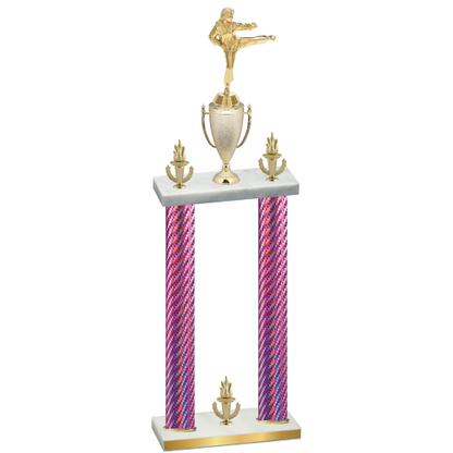 Double Pink Carbon Fiber Victory Karate Trophy