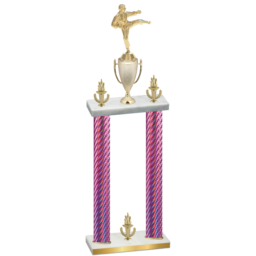 Double Pink Carbon Fiber Victory Karate Trophy