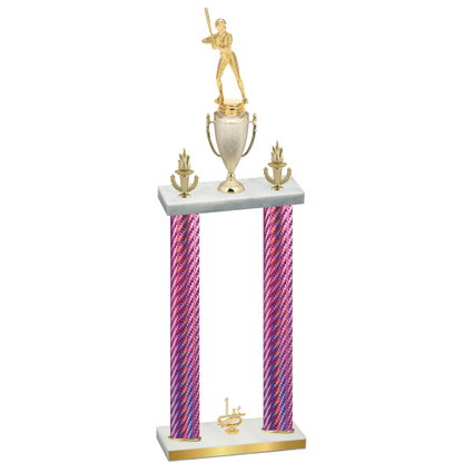 Double Pink Carbon Fiber First Place Softball Trophy