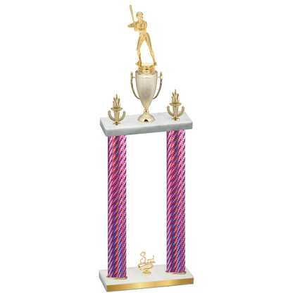 Double Pink Carbon Fiber Third Place Softball Trophy