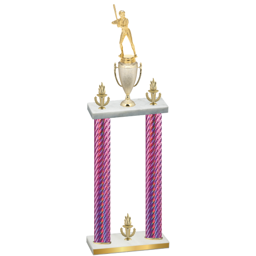 Double Pink Carbon Fiber Victory Softball Trophy