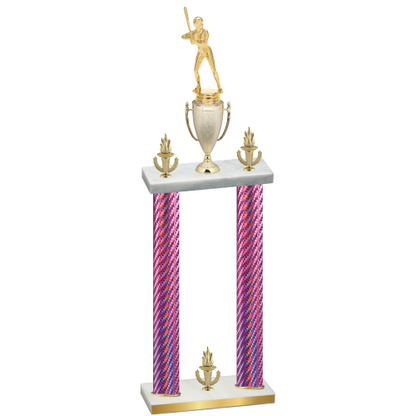 Double Pink Carbon Fiber Victory Softball Trophy