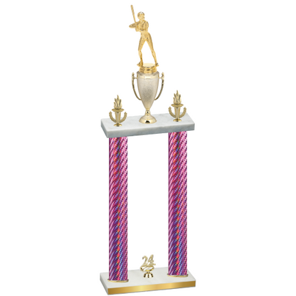 Double Pink Carbon Fiber Year Softball Trophy