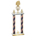Double Flag USA Second Place Soccer Trophy