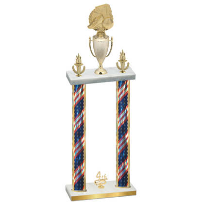 Double Flag USA Fourth Place Soccer Trophy