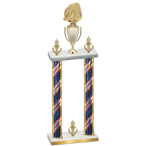 Double Flag USA Victory Soccer Trophy