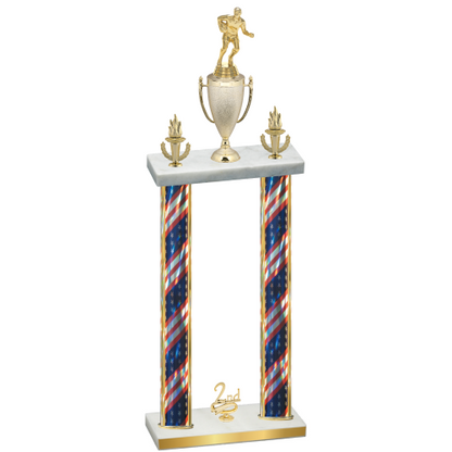 Double Flag USA Second Place Rugby Trophy