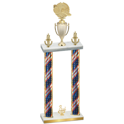 Double Flag USA Third Place Running Trophy