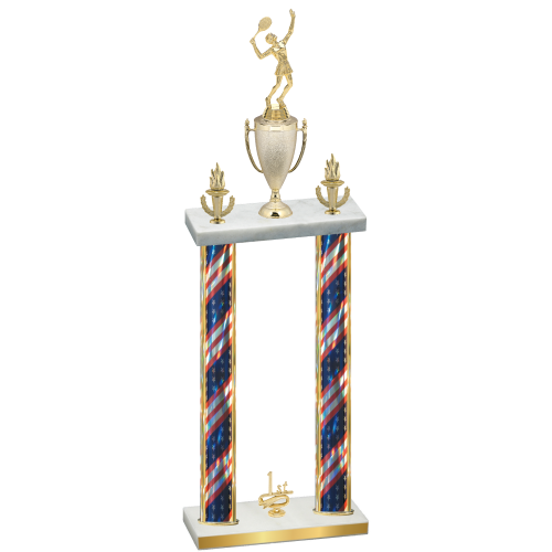 Double Flag USA First Place Tennis Trophy