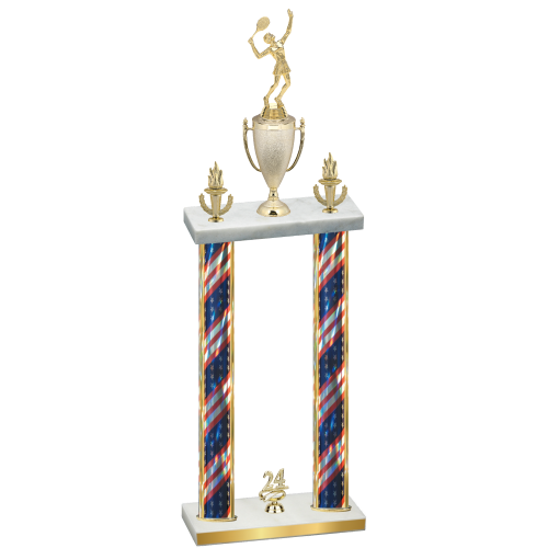 Double Flag USA Year Tennis Trophy