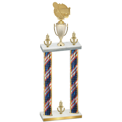 Double Flag USA Victory Tennis Trophy