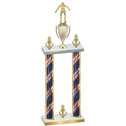 Double Flag USA Victory Wrestling Trophy