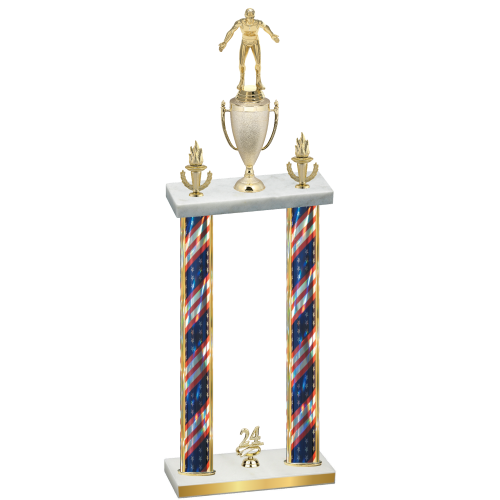 Double Flag USA Year Wrestling Trophy