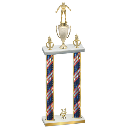 Double Flag USA Year Wrestling Trophy