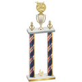 Double Flag USA Fourth Place Bowling Trophy