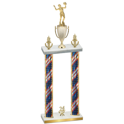 Double Flag USA Year Volleyball Trophy