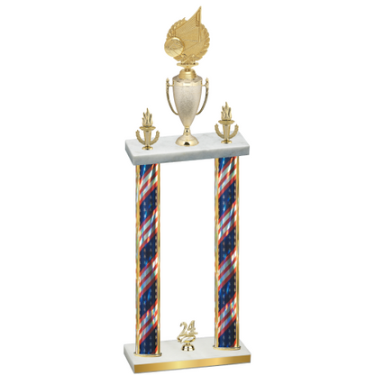 Double Flag USA Year Volleyball Trophy