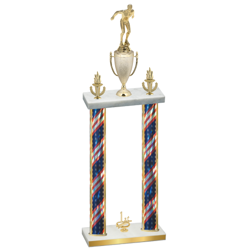 Double Flag USA First Place Swimming Trophy