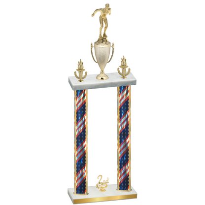 Double Flag USA Second Place Swimming Trophy