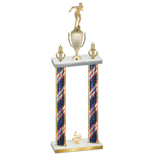 Double Flag USA Fourth Place Swimming Trophy