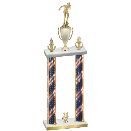 Double Flag USA Year Swimming Trophy