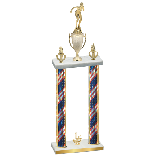 Double Flag USA First Place Tennis Trophy