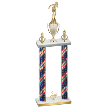 Double Flag USA Second Place Tennis Trophy