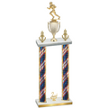 Double Flag USA Second Place Football Trophy
