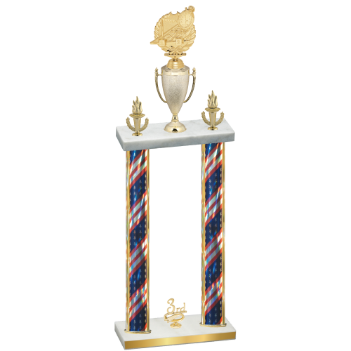 Double Flag USA Third Place Swimming Trophy