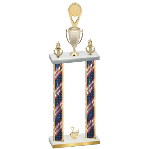 Double Flag USA Second Place Insert Trophy