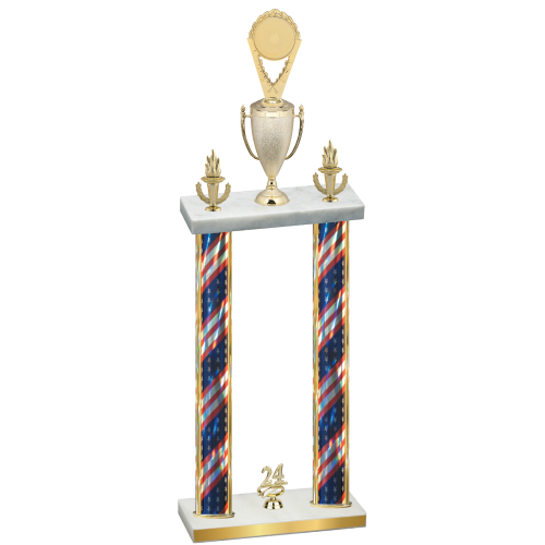 Double Flag USA Year Insert Trophy