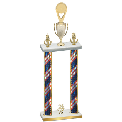 Double Flag USA Year Insert Trophy