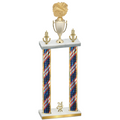 Double Flag USA Year Cheerleading Trophy