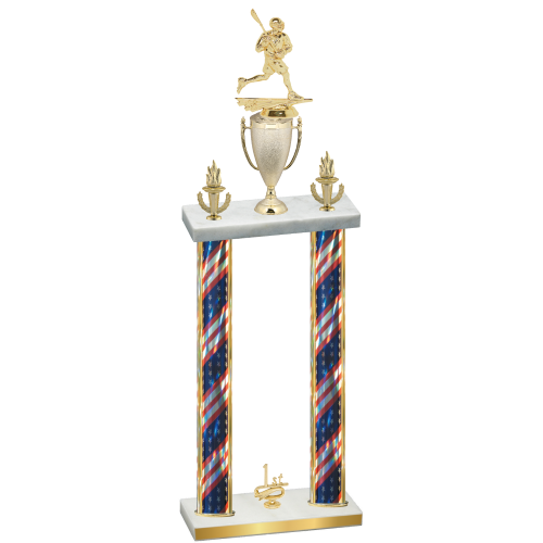Double Flag USA First Place Lacrosse Trophy