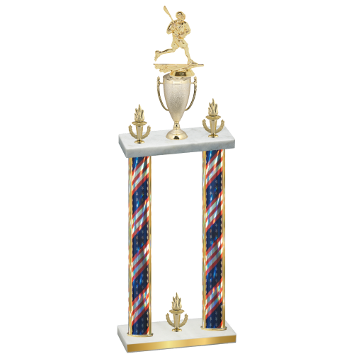 Double Flag USA Victory Lacrosse Trophy