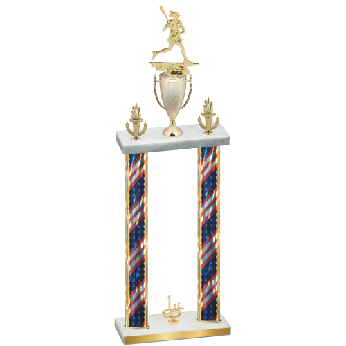 Double Flag USA First Place Lacrosse Trophy