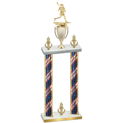 Double Flag USA Victory Lacrosse Trophy