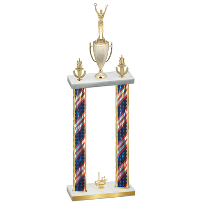 Double Flag USA First Place Victory Trophy