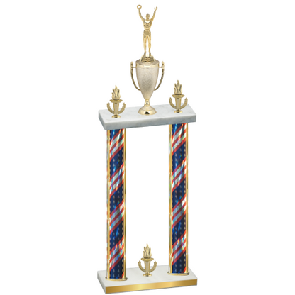 Double Flag USA Victory Victory Trophy