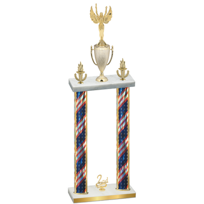 Double Flag USA Second Place Victory Trophy